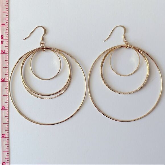 5/$20 — Multi Hoop Gold Earrings - Picture 2 of 3